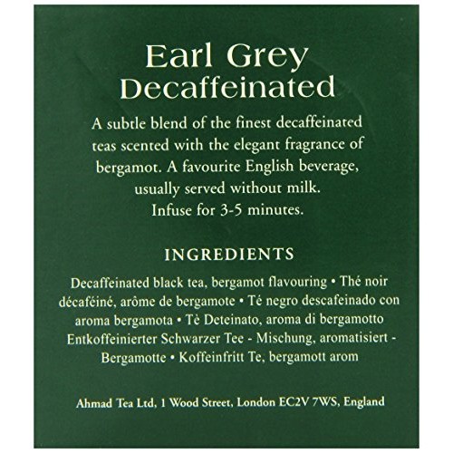 Ahmad Tea Decaffeinated Earl Grey Tea, 20-Count Boxes Pack Of 6