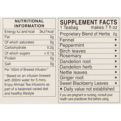 Ahmad Tea Herbal Tea, Ginger, Peppermint, Fennel, Dandelion, & B...