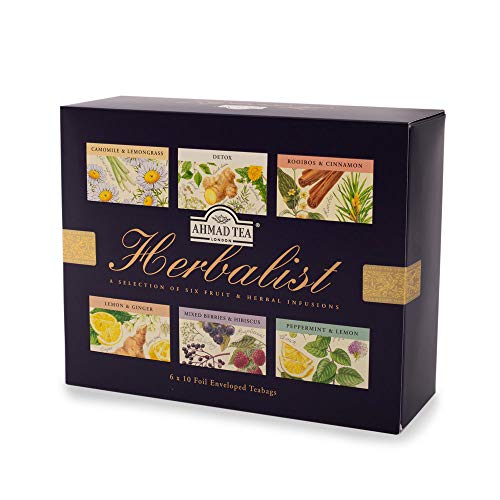 Ahmad Tea Herbalist Variety Gift Box, 60 Foil Enveloped Teabags