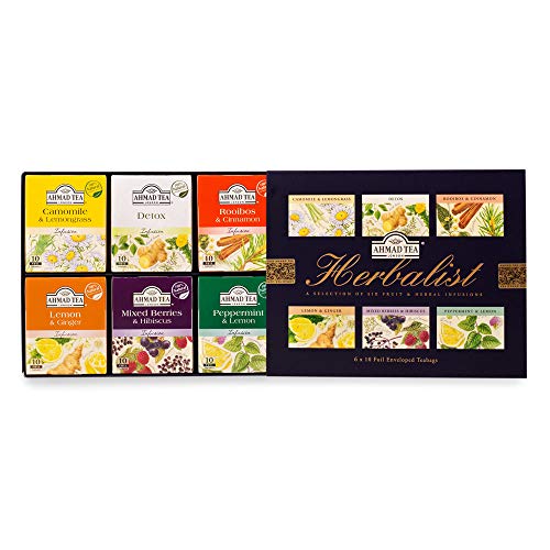 Ahmad Tea Herbalist Variety Gift Box, 60 Foil Enveloped Teabags