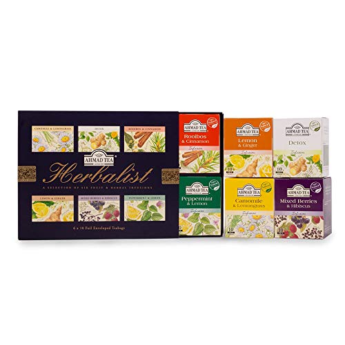Ahmad Tea Herbalist Variety Gift Box, 60 Foil Enveloped Teabags