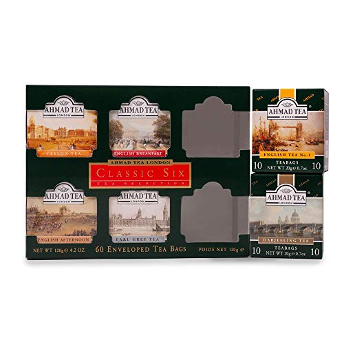 Ahmad Tea Classic Six Selection Envelope Teabag Gift Pack Black