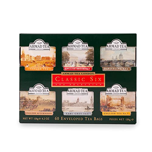Ahmad Tea Classic Six Selection Envelope Teabag Gift Pack Black
