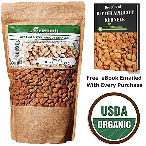 Bitter Apricot Kernels Organic Raw 1Lb-100% Usda Organic Certi