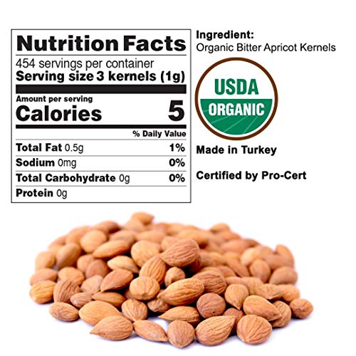 Bitter Apricot Kernels Organic Raw 1Lb-100% Usda Organic Certi