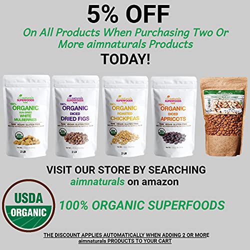 White Mulberries Dried Organic Bulk 2 Lbs Bag– 100% USDA Organic...