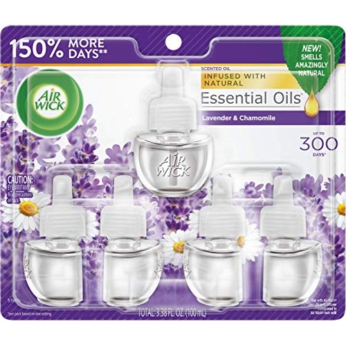 Air Wick Plug In Scented Oil 5 Refills, Lavender And Chamomile,