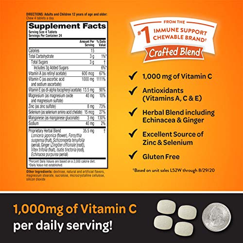 Airborne Vitamin C 1000Mg Per Serving - Citrus Chewable Tablet