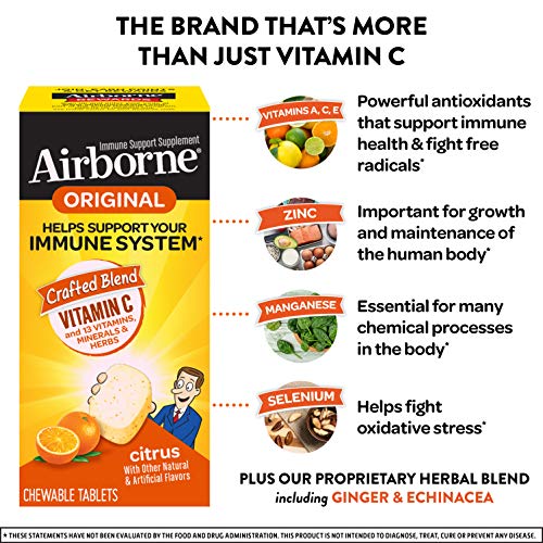 Airborne Vitamin C 1000Mg Per Serving - Citrus Chewable Tablet