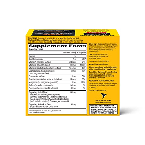 Airborne Vitamin C 1000Mg Per Serving - Very Berry Effervescen