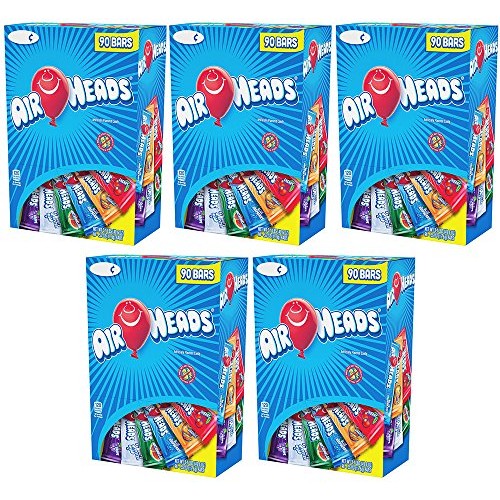 Airheads Bars, Chewy Fruit Candy, Variety Pack, 90 Bars (5