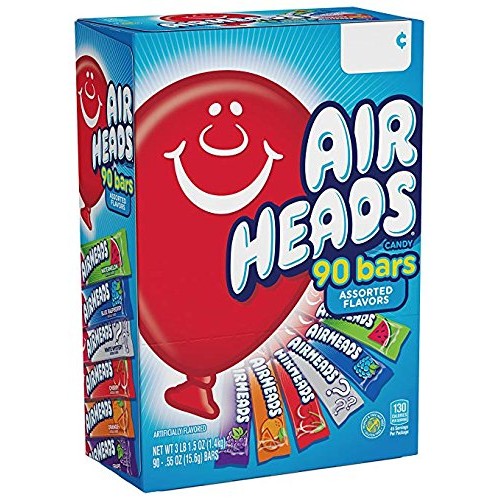 Airheads Bars, Chewy Fruit Candy, Variety Pack, Non Melting, 90