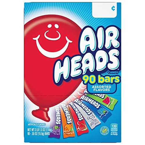 Airheads Bars, Chewy Fruit Taffy Candy, Variety Pack, Back To Sc