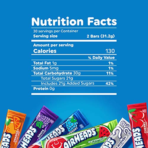 Airheads Bars, Chewy Fruit Taffy Candy, Variety Pack, Back To Sc