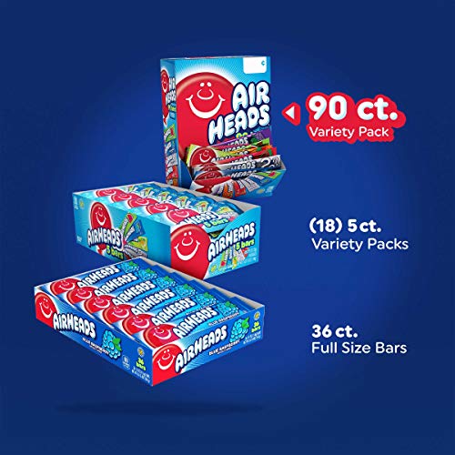 Airheads Bars, Chewy Fruit Taffy Candy, Variety Pack, Back To Sc