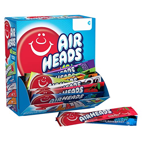 Airheads Candy Bars, Variety Bulk Box, Chewy Full Size Fruit Taf