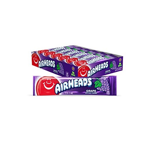 Airheads Candy, Individually Wrapped Full Size Bars, Grape, Bulk