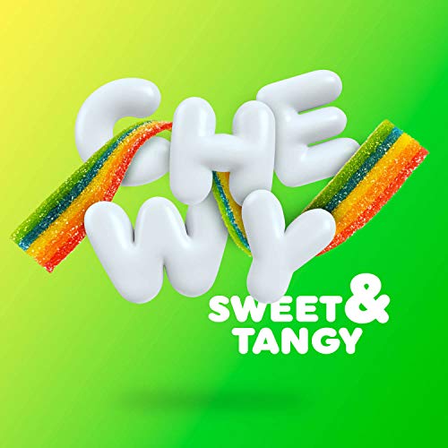 Airheads Xtremes Belts Sour Candy Candy, Rainbow Berry, Non Melt