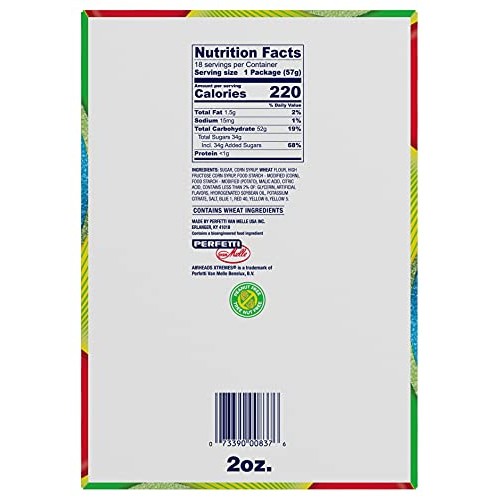 Airheads Xtremes Sweetly Sour Candy Belts, Rainbow Berry, Stocki