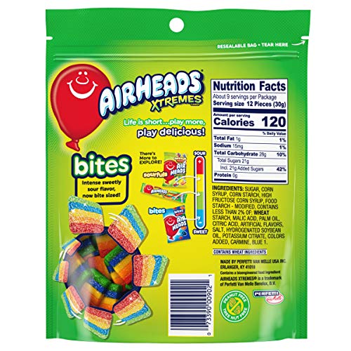 Airheads Xtremes Bites Sweetly Sour Candy, Rainbow Berry, Non Me