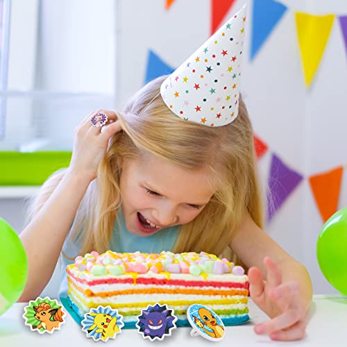 24Pcs Anime Cake Toppers Cupcake Ring Decor For Kids Cartoon The