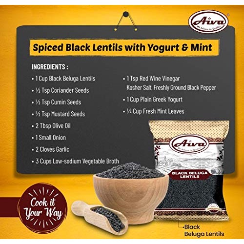 Aiva Black Beluga Lentils 4 Lbs | Black Lentils | Natural | Non Gmo