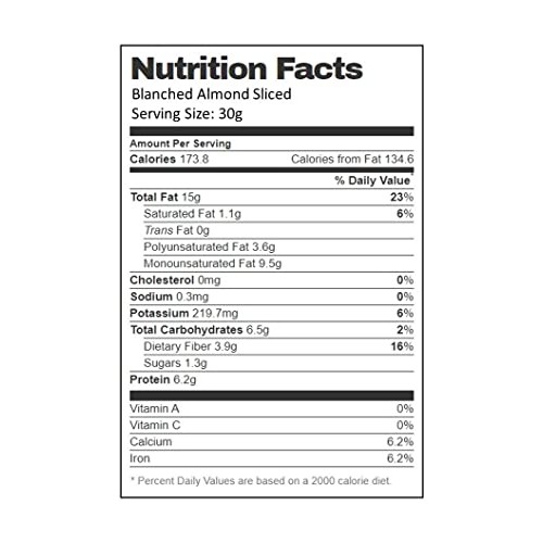 AIVA - Blanched Almonds Sliced - 5lb Bulk Bag