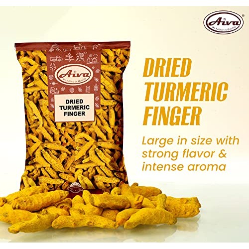 AIVA Dry Turmeric Roots | Fingers | Whole roots - 7 Ounce 200gm