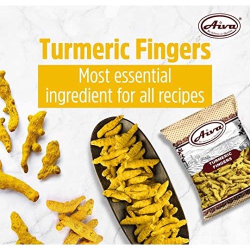 AIVA Dry Turmeric Roots | Fingers | Whole roots - 7 Ounce 200gm