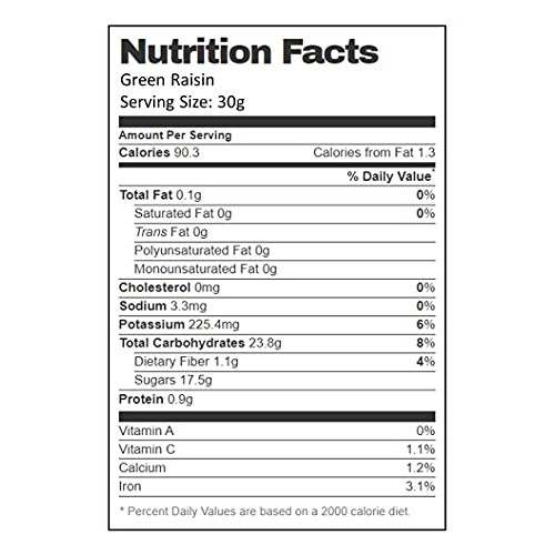 Aiva - Green Raisins - 2 Lb | Premium Large Seedless Dried | No