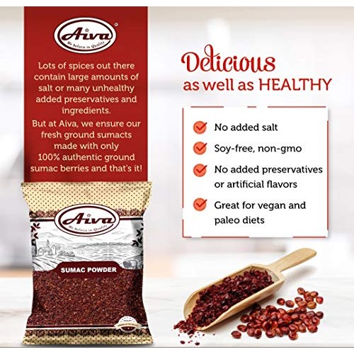 Aiva Natural Premium Quality Sumac Powder Ground -Salt Free | Mi