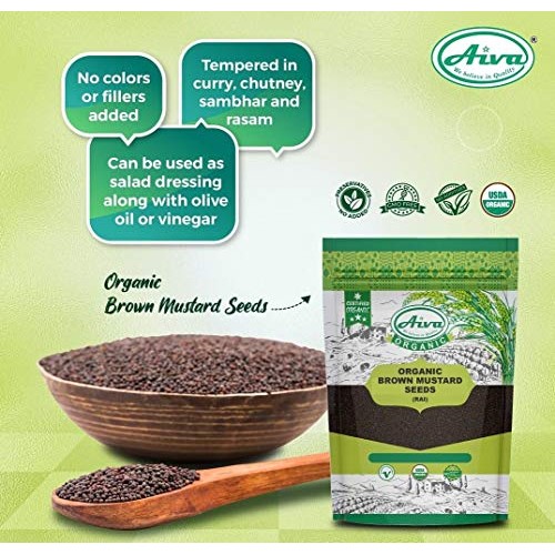Aiva Organic Brown Mustard Seeds Rai 3.5 Oz