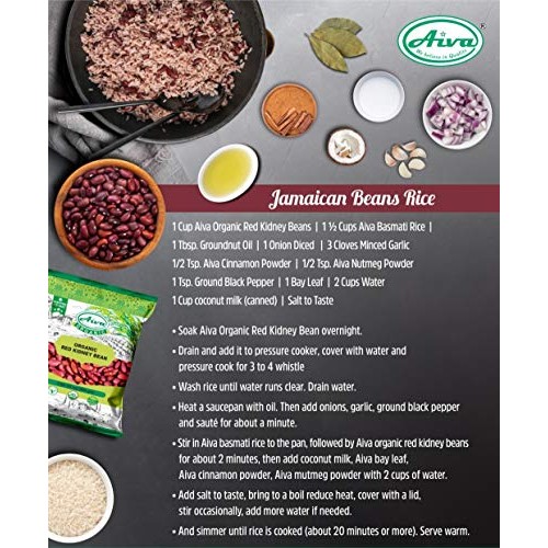 Aiva Organic Dark Red Kidney Beans, - Non-Gmo, Kosher, Raw, Spro