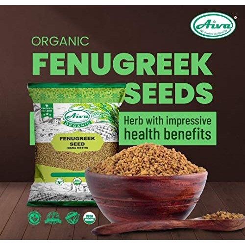 Aiva Organic Fenugreek Seeds Whole Methi 3.5 Oz