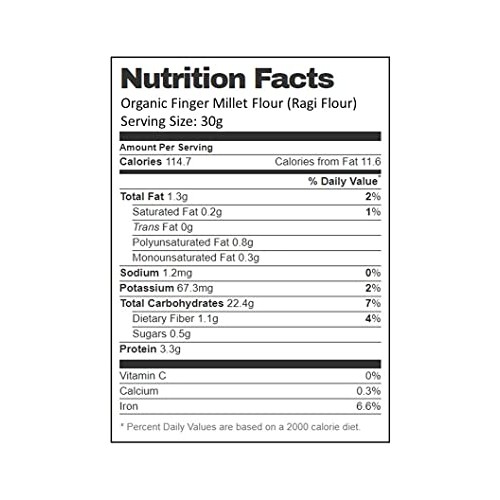 Aiva Organic Finger Millet Flour | Ragi Flour 2 lb