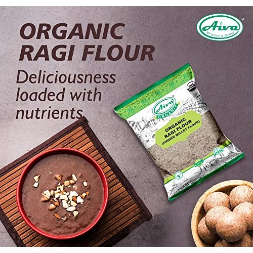 Aiva Organic Finger Millet Flour | Ragi Flour 2 lb