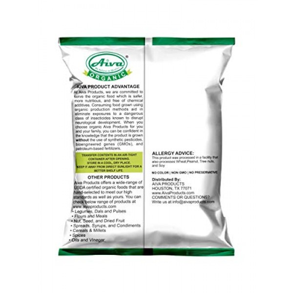 Aiva - Organic Flax Seeds Brown - Usda Certified - 200Gm