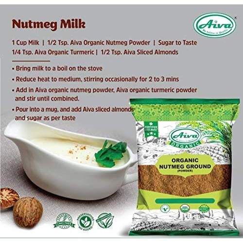 Aiva - Organic Nutmeg Powder Jaifal Powder - Usda Certified