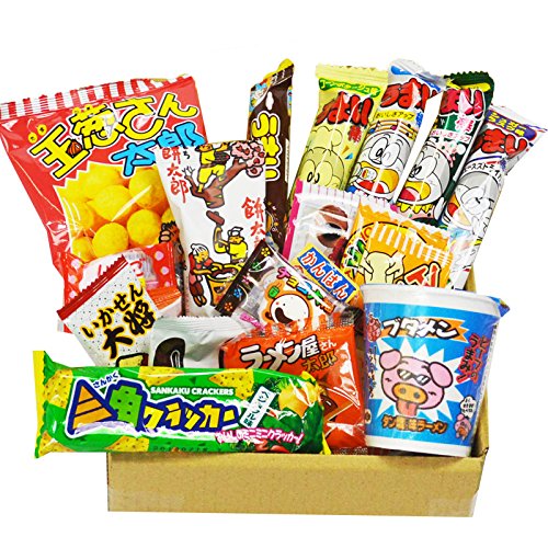 Japanese Dagashi 18 pcs assortment & Cup Noodles ramen BUTAMEN s...