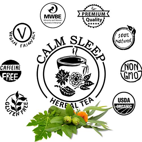 Calm Sleep Organic Herbal Health Tea, Infused With Papaya, Guava