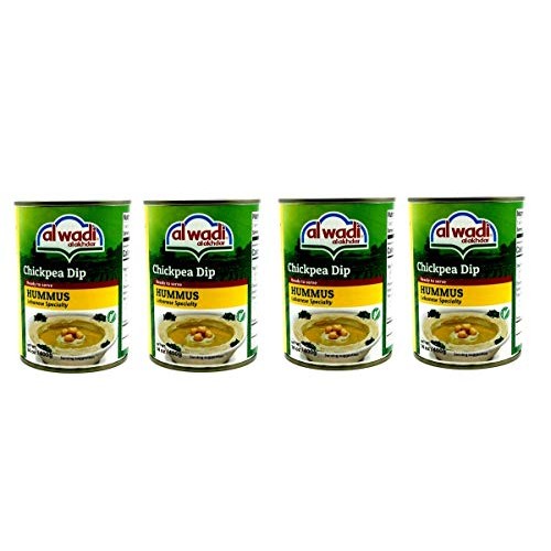 Al Wadi Al Akhdar Lebanese Hummus Chickpea Dip 4 Cans 14Oz. 400G