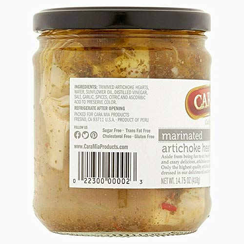 Caramia California Style Grilled Artichoke Hearts 4 Glass Jars N