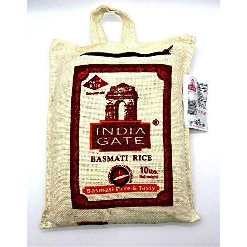 India Gate Aged Basmati Rice Pure &Amp; Tasty 10 Lbs In Canvas Bag ر