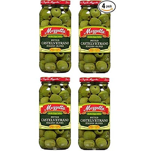 Italian Castelvetrano Pitted Green Olives Kosher 4 Jars 8 Oz. Ea