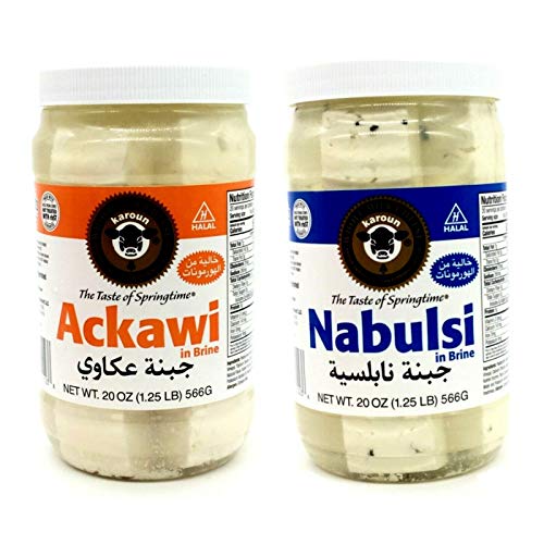 Karoun Ackawi &Amp; Nabulsi Cheese In Brine - Kosher 2 Jars 1.25Lbs/