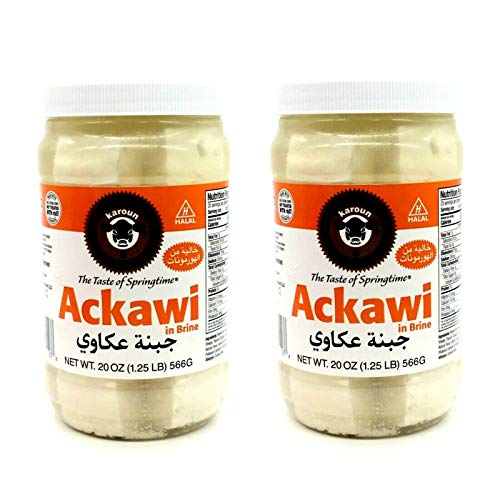 Karoun Ackawi Cheese In Brine Kosher 2 Jars 1.25Lbs/566G Each جب