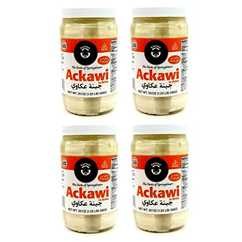 Karoun Ackawi Cheese In Brine Kosher 4 Plastic Jars 1.25Lbs/566G
