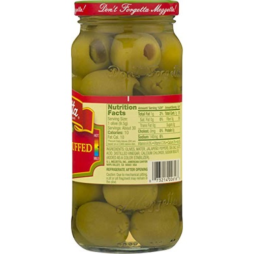 Mezzetta Jalapeno Stuffed Olives Premium Quality Kosher -Pack Of