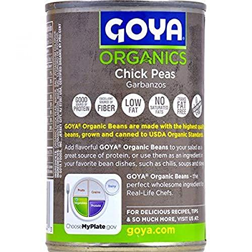 Organic Goya Chickpeas Garbanzos Low Sodium 4 Cans NT.WT. 15.5 o...