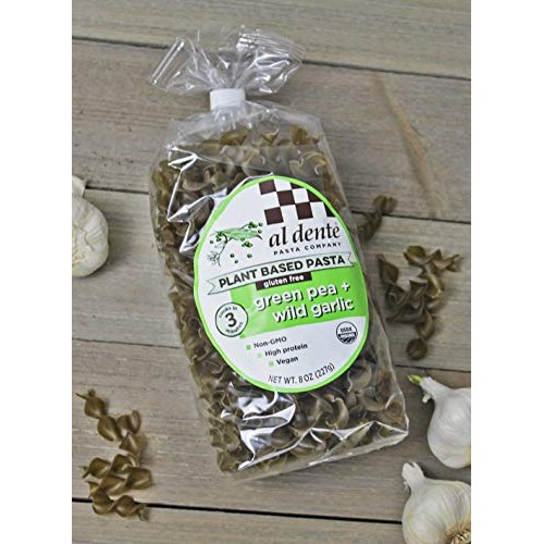 Al Dente Plant Based Pasta Green Pea + Wild Garlic, 8 Ounce Pac
